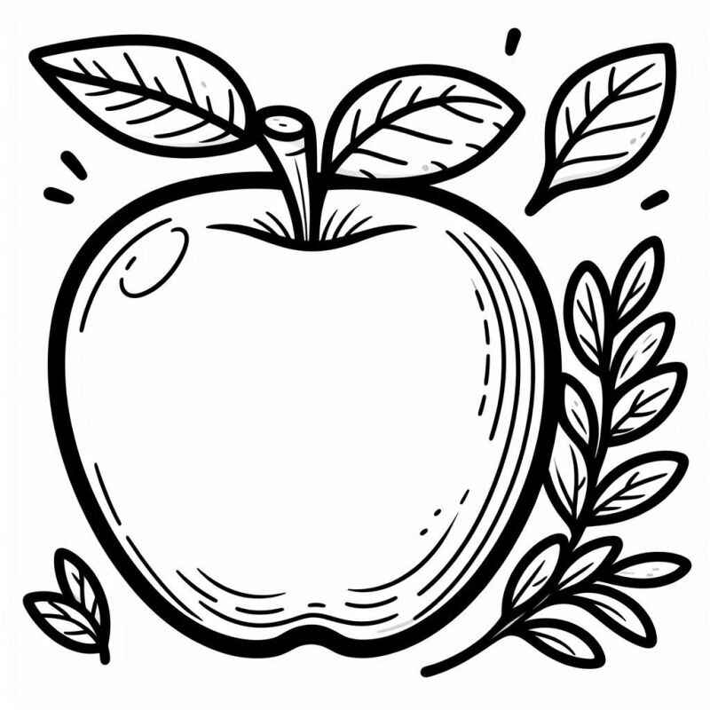 Apple Para Colorear 009
