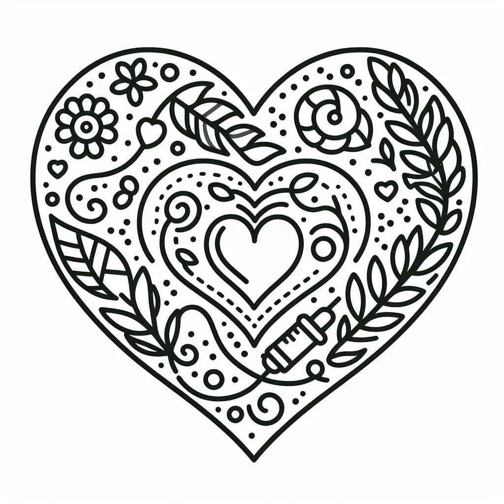 Corazón Para Colorear 038