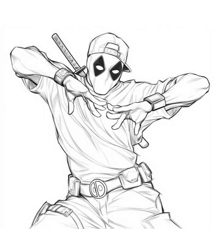 Deadpool Para Colorear 021