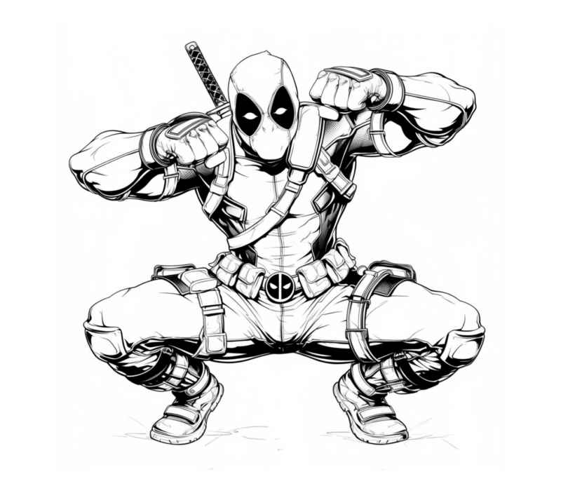 Deadpool Para Colorear 032