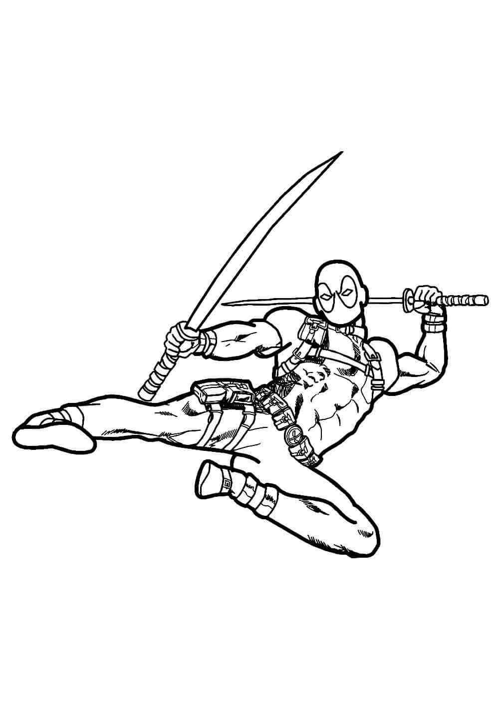 Deadpool Para Colorear 034