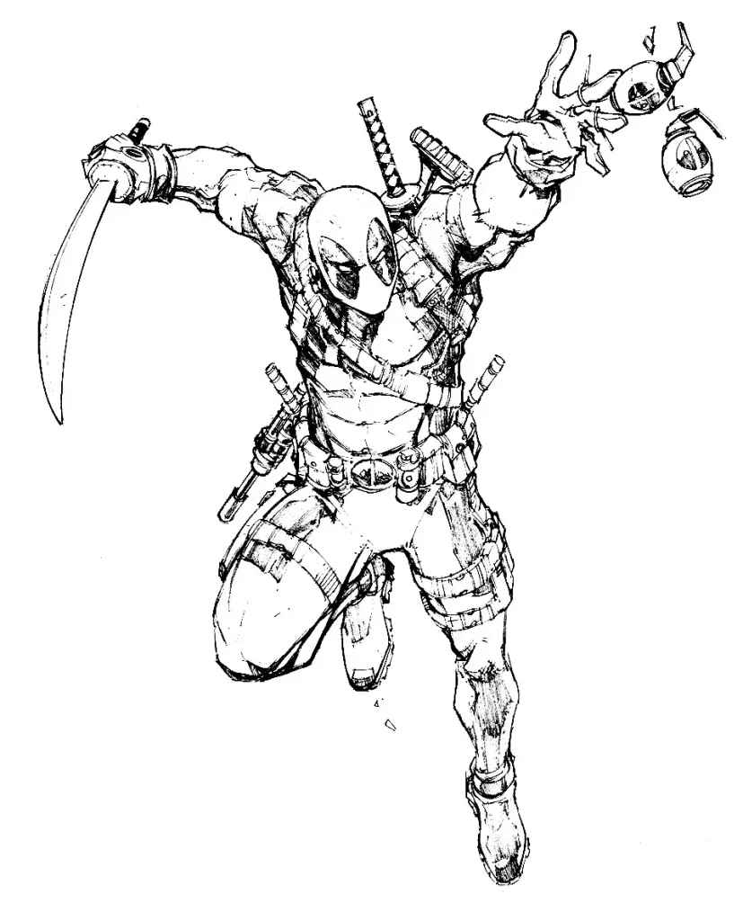 Deadpool Para Colorear 048