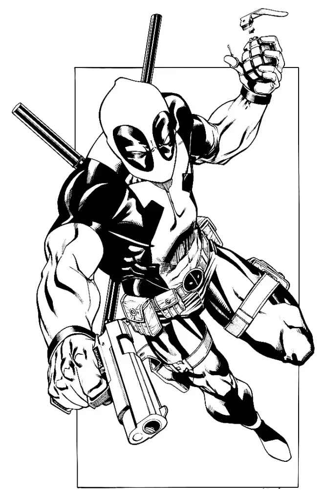 Deadpool Para Colorear 072