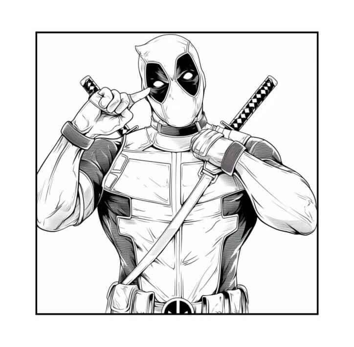 Deadpool Para Colorear 096