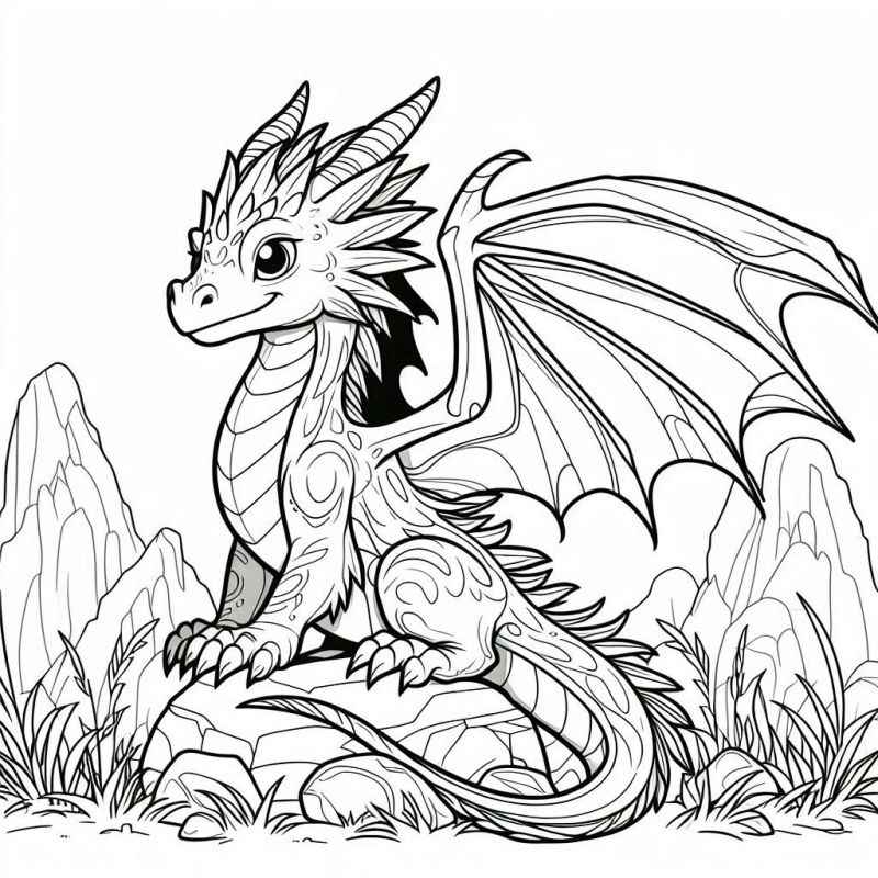 Dragón Para Colorear 003
