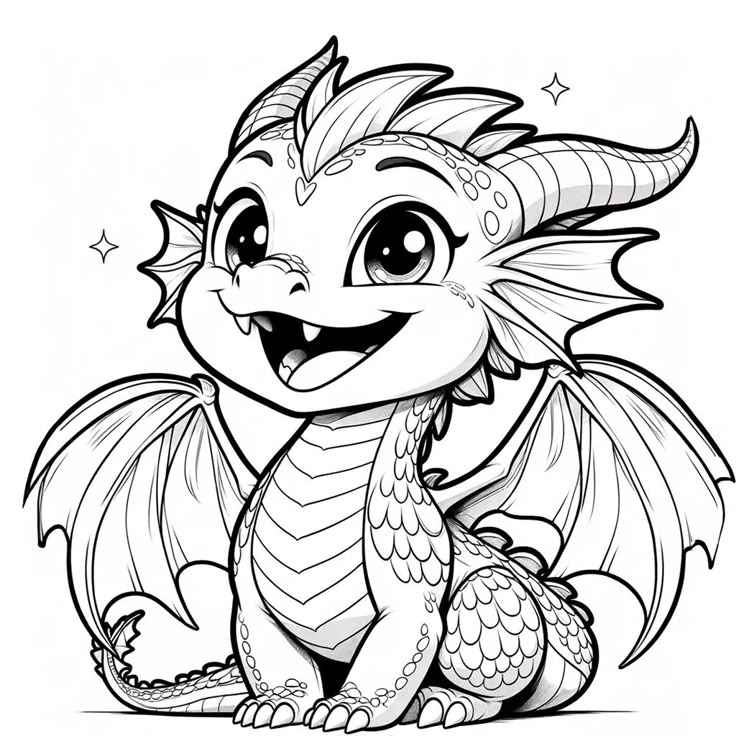 Dragón Para Colorear 100