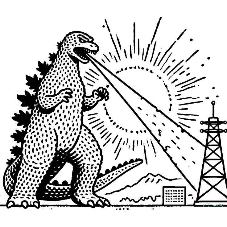 Godzilla Para Colorear 025