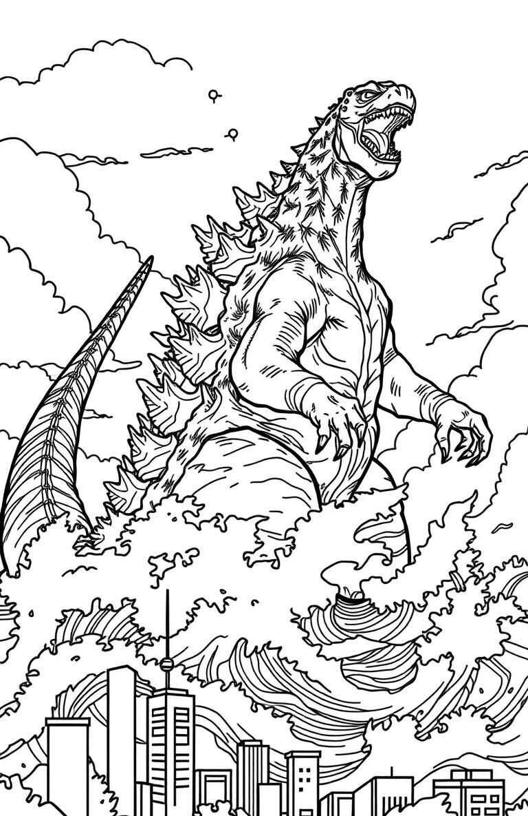 Godzilla Para Colorear 097